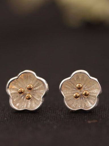 Lovely Plum Blossom Stud Earrings