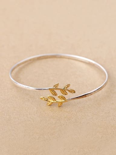 Gold Plated Leaf Opening bangle
