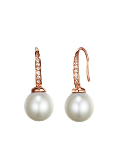 Freshwater Pearl Rose Gold Plated drop earring