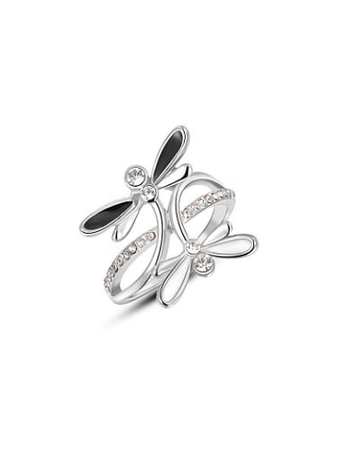 Lovely Dragonfly Shaped Austria Crystal Ring