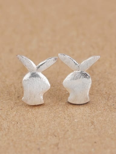 Tiny Bunny Silver stud Earring