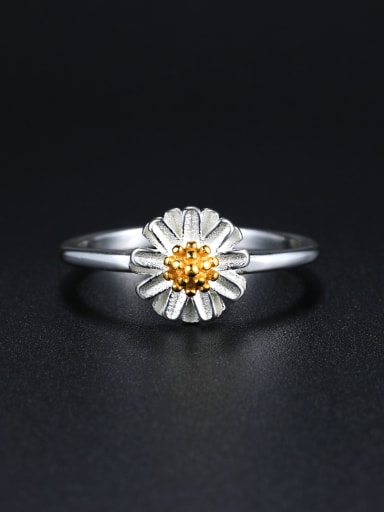 Elegant Daisy Flower 925 Sterling Silver Ring