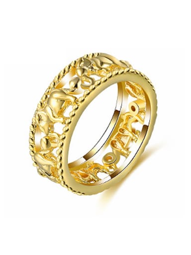 Unisex Gold Plated Elephant Shaped Ring