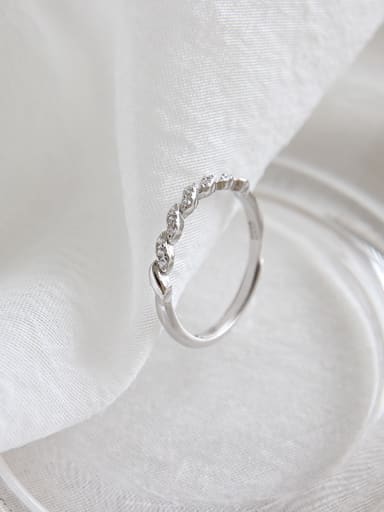 925 Sterling Silver With Platinum Plated Simplistic A wavy pattern Rings