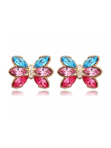 Fashion Marquise austrian Crystals Bowknot Alloy Stud Earrings
