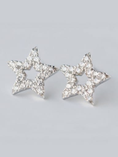 S925 silver star zircon stud Earring