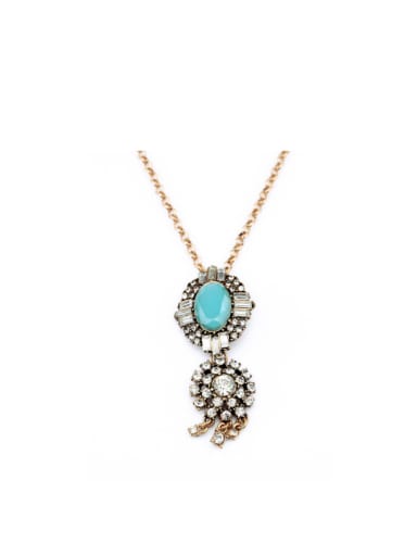 Sweet Stones Alloy Sweater Necklace