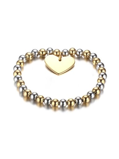 Exquisite Gold Plated Heart Shaped Titanium Bracelet