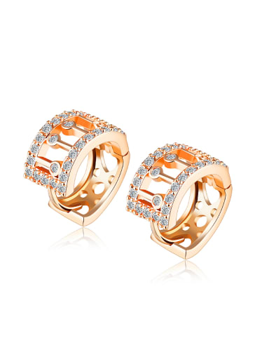 Classical Cubic Zircon Champagne Gold Plated Earrings