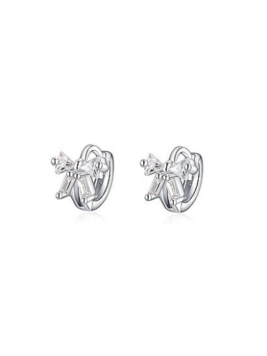 Bowknot Shaped Platinum Plated Copper Clip On Earrings