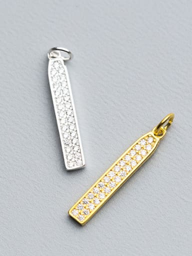 925 Sterling Silver With 18k Gold Plated Delicate Square Charms