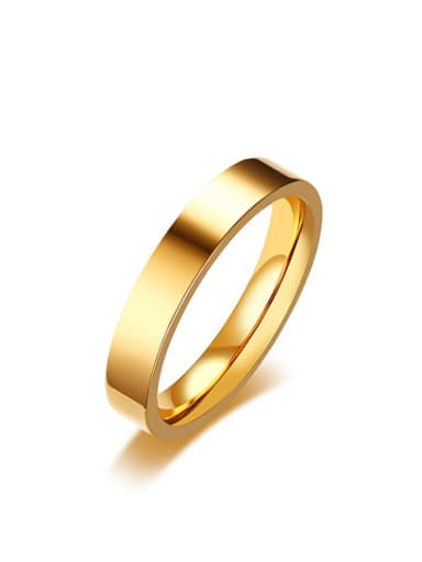 Simply Style Geometric Shaped High Polished Titanium Ring