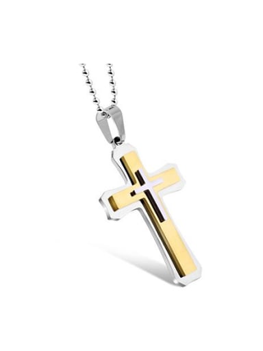 Fashion Gold Double Cross Necklace