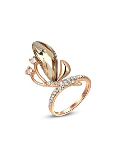 Exquisite Butterfly Shaped Austria Crystal Ring