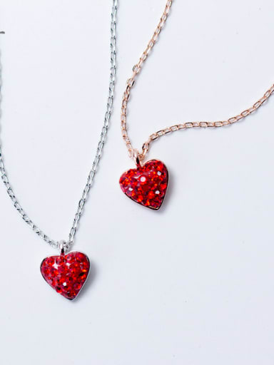 Sterling silver micro-inlay zricon mini love necklace