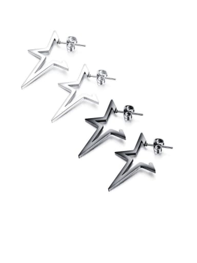 Stainless Steel With Platinum Plated Simplistic Geometric Stud Earrings