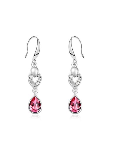 Fashion Water Drop austrian Crystals Heart Alloy Earrings