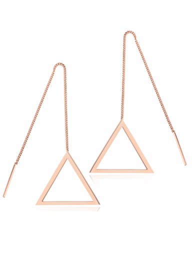 Stainless Steel With Rose Gold Plated Simplistic Triangle Stud Earrings