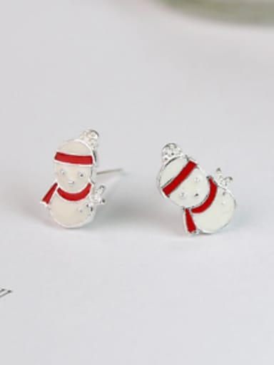 Personalized Christmas Snowman Stud Earrings