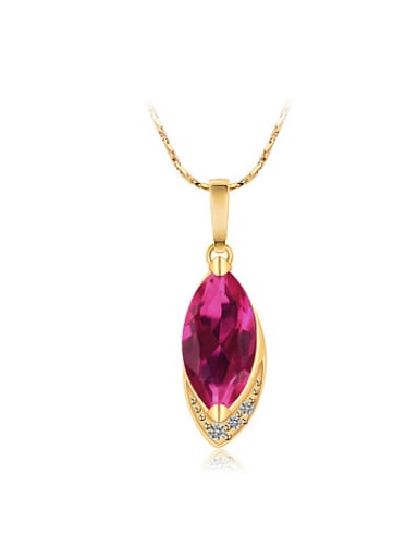Copper Alloy 18K Gold Plated Vintage Water Drop Zircon Necklace
