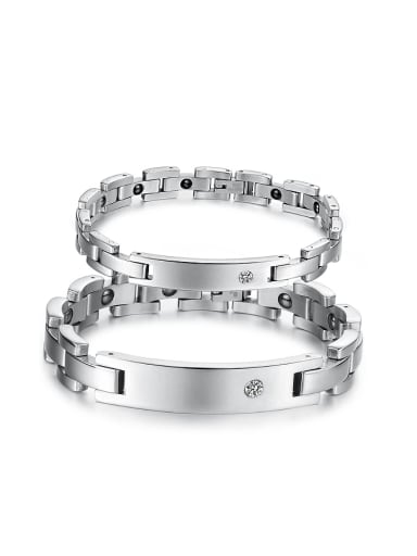 Fashion Black Cubic Magnets Titanium Lovers Bracelet