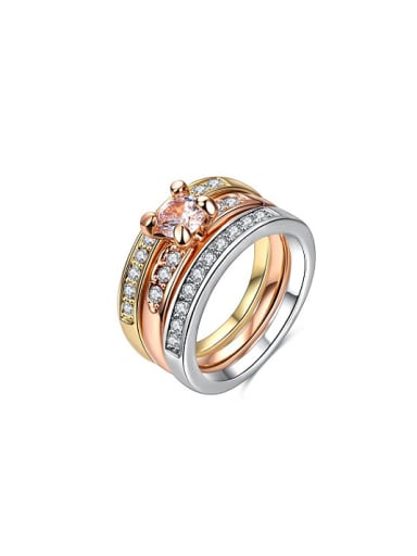 Luxury Multi-Color Geometric Shaped Zircon Ring