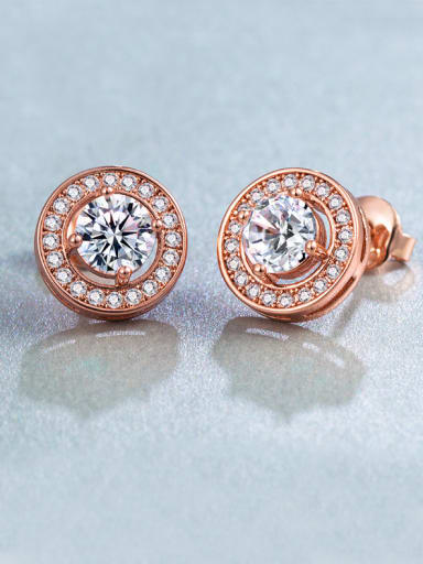 Rose Gold Plated Zircon stud Earring