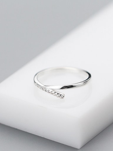 Exquisite Geometric Shaped Rhinestone S925 Silver Ring