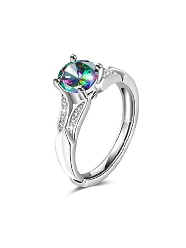 Elegant Colorful Zircon 925 Silver Ring