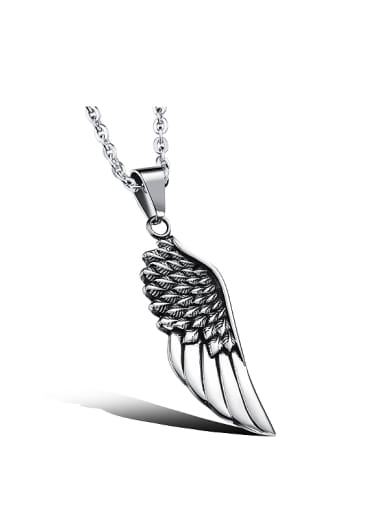 Personalized Titanium Angel Wing Necklace