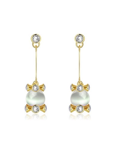 Fashion Opal Stone Zircon Drop Earrings