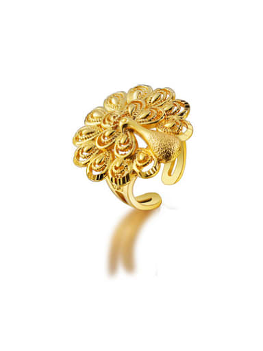 Copper Alloy 24K Gold Plated Classical style Peacock Ring