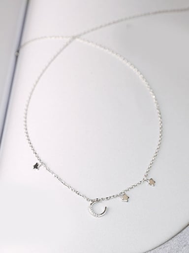 Simple Tiny Moon Star Necklace