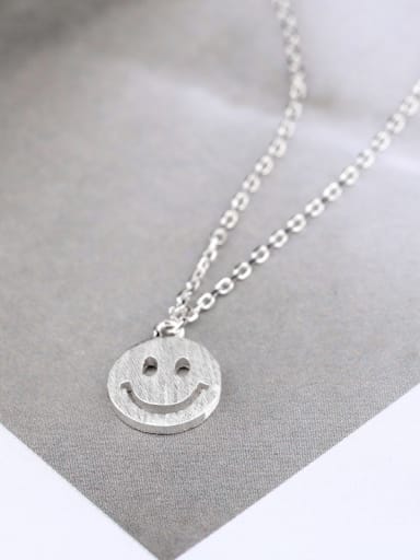 Tiny Smiling Face Silver Necklace