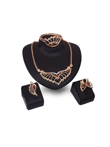 Alloy Imitation-gold Plated Vintage style Artificial Stones Four Pieces Jewelry Set