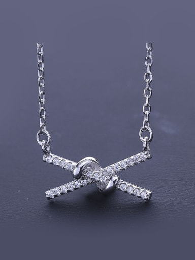 925 Silver X Shaped Necklace