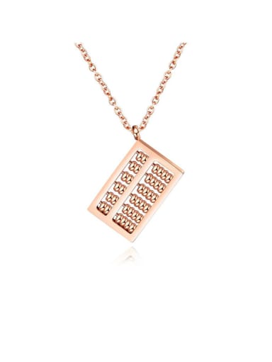 Stainless Steel With Rose Gold Plated Personality Geometric Necklaces