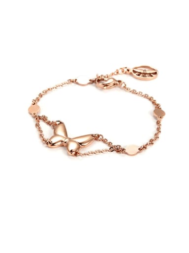 Europe And The United States Rose Gold Plated Butterfly Titanium Bracelet