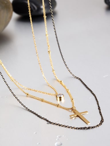 Female Fashion Titanium Cross Necklace