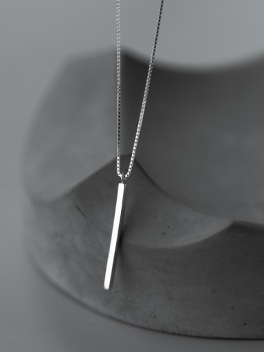 925 Sterling Silver With Platinum Plated Trendy Geometric Necklaces