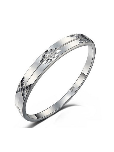999 Silver Personalized Flowery Patterns-etched Bangle