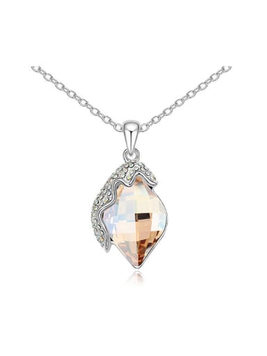 Simple Rhombus Tiny Cubic austrian Crystals Alloy Necklace