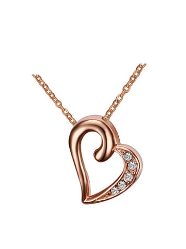 Elegant Rose Gold Plated Heart Shaped Zircon Pendant
