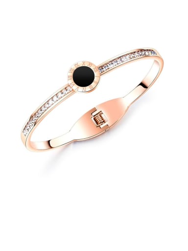 Stainless Steel With Rose Gold Plated Simplistic Round Bangles