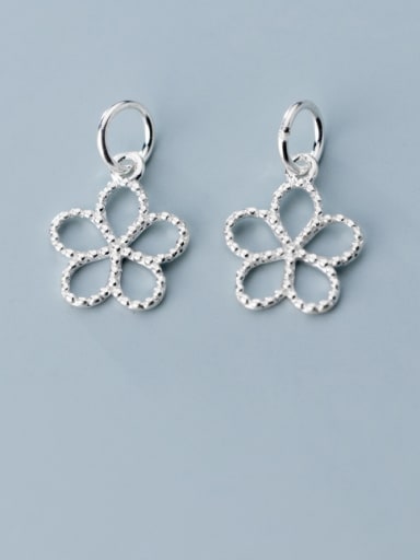 custom 925 Sterling Silver With Platinum Plated Simplistic smooth Flower Charms