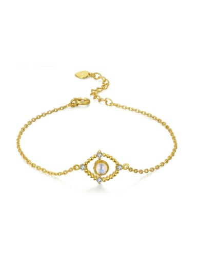 S925 Silver Gold Plated Round-shape Accessories Bracelet