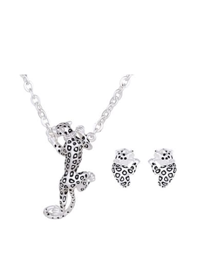 Alloy Silver/Imitation-gold Plated Creative Leopard Two Pieces Jewelry Set