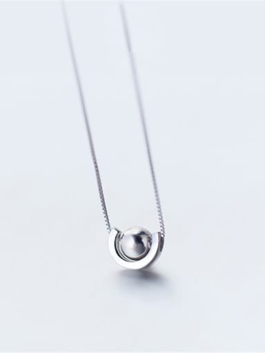 Elegant 925 Silver U Shaped Bead Necklace