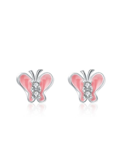 Butterfly Shaped Color Glue Stud Earrings