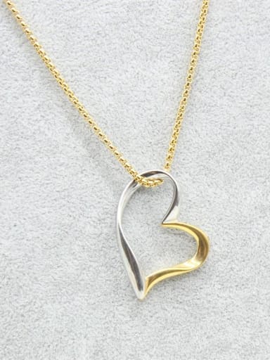 Color Plated Heart-shaped Pendant Necklace